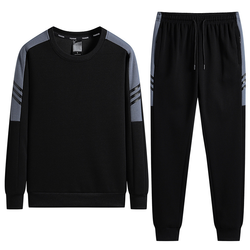 Nuevo otoño e invierno cuello redondo suéter casual conjunto deportivo para hombres y adolescentes moda suelta marca de moda traje de algodón