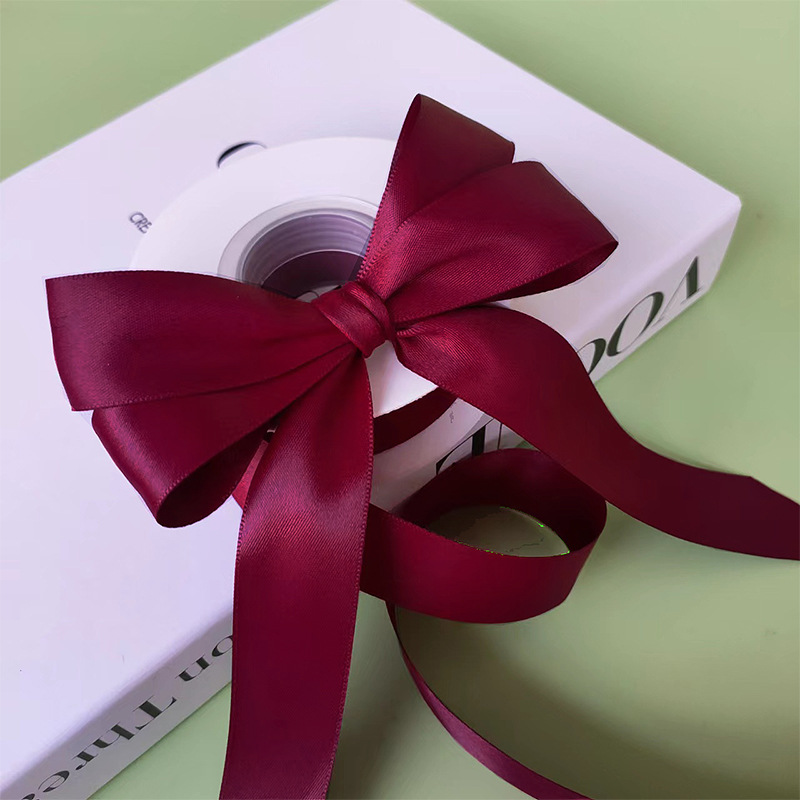 Cinta de algodón de poliéster de doble cara cinta de arco de color sólido mate accesorios para el cabello diy pajarita regalo flor cinturón de embalaje