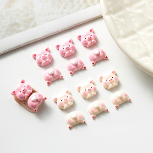 Cute pink pig nail accessories sweet hairpin headdress clip mini pig girl heart hairpin accessories