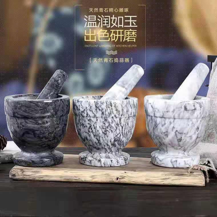 Source manufacturers export marble garlic mortar Jade garlic jar stone mortar garlic cup garlic mortar manufacturers garlic mortar