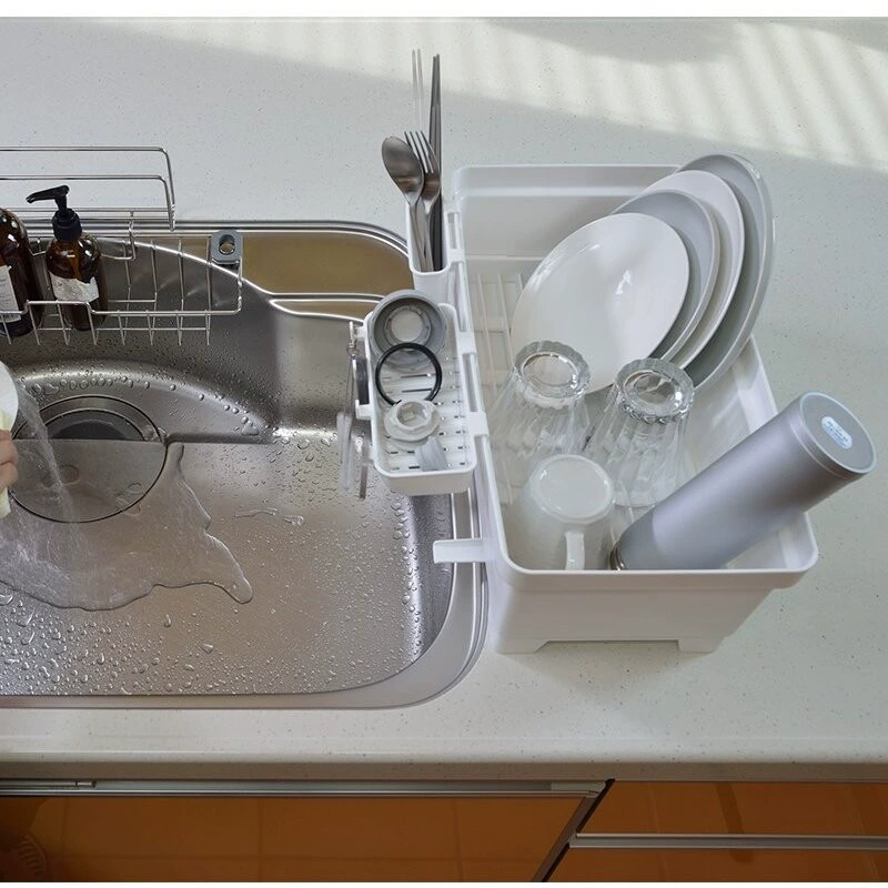 Японская импортная кухонная раковина с корзиной для хранения посуды и сливом