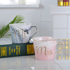 New creative stone pattern ceramic cup with lid with a spoon Mark cup popular gift wedding gift office water cup