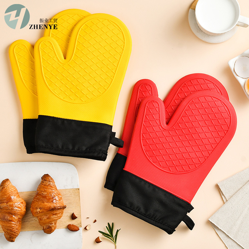 Thickened Heat Insulation Gloves Microwave Oven Household Baking Silicone Gloves Kitchen Household Anti-scald Hand Clip