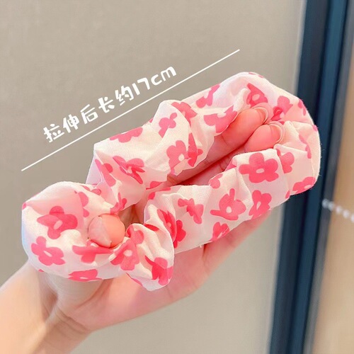 Children's Internet celebrity new sweet and non-harmful large intestine hair ring headdress cute little girl ball hair rope head flower