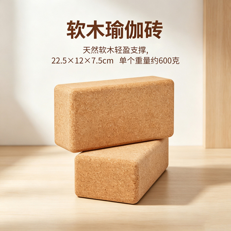High-Density Cork Yoga Block 600g for Adult Women, Professional Dance Stretching Training, Foot Arch Practice Block, Customizable High-Density Cork Yoga Block 600g for Adult Women, Professional Dance Stretching Training, Foot Arch Practice Block, Customizable