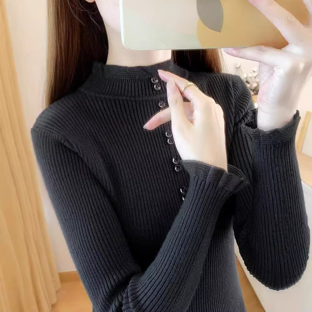 Autumn lace base body-friendly demi-season knitted sweater