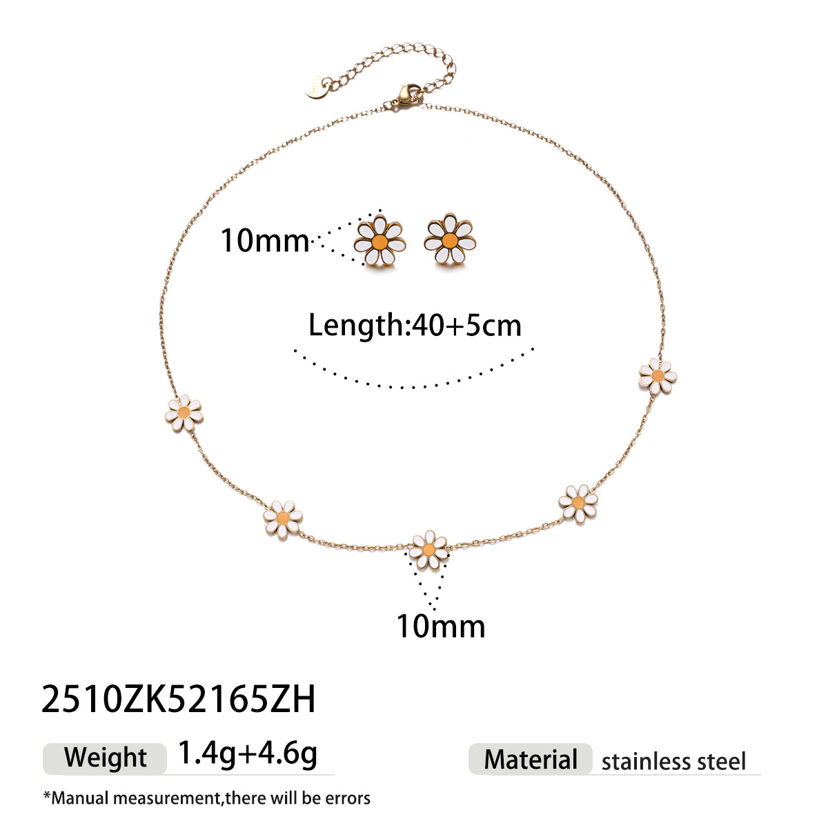 TENA Europa y los Estados Unidos collar de acero inoxidable lujo ligero nicho de margarita universal colgante perno conjunto de joyería venta caliente transfronteriza