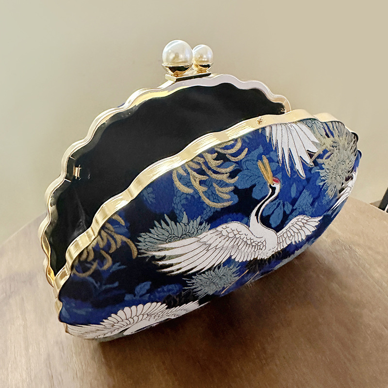 Embroidery Women Evening Bag Blue