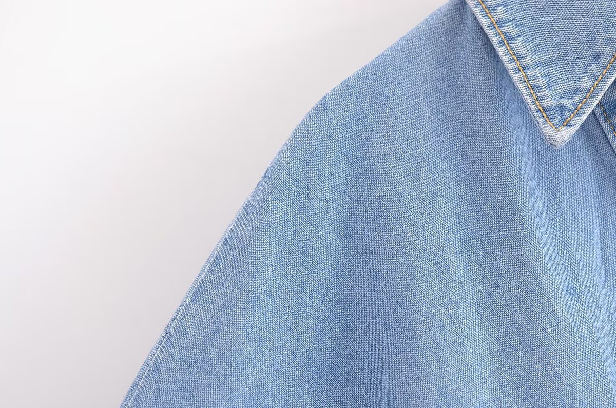 Women's Casual Denim Shirt And Pants Set Wide Sleeve Top with Relaxed Fit Jeans Korean Inspired Outfit for Spring_ecoleips.com