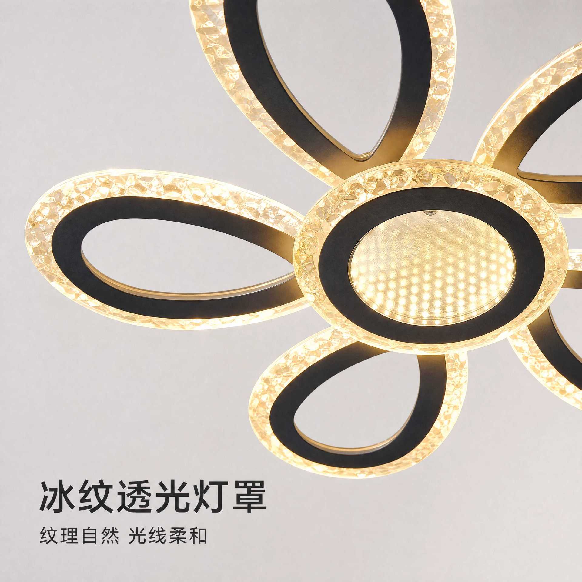 Luz de lujo transfronteriza nórdica iluminación de techo de hielo decoración de sala de estar con lámpara de hierro forjado con kit de iluminación LED accesorios de iluminación image 3