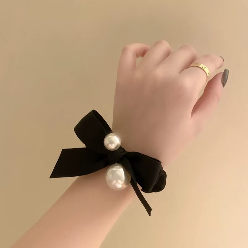 Xiaoxiangfeng リボンパールヘッドバンド 2025 新しい韓国ハイエンドヘアバンドゴムバンド女性のヘアアクセサリーヘアロープ|undefined