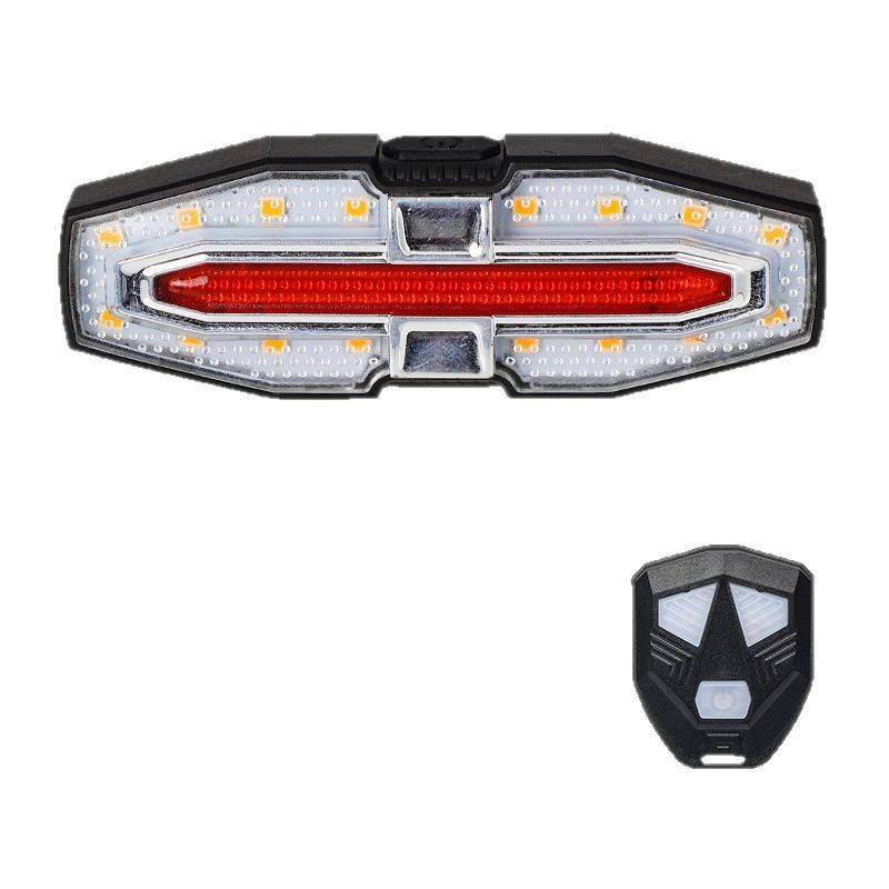 Bicicleta transfronteriza señal de giro de control remoto inalámbrico con altavoz, carga USB, conducción nocturna, luz trasera de dirección izquierda y derecha