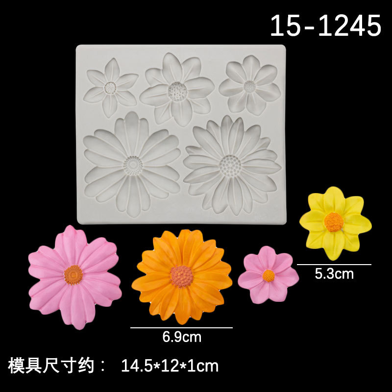 Margarita girasol molde de silicona hornear pastel postre decoración fondant chocolate haciendo Accesorios