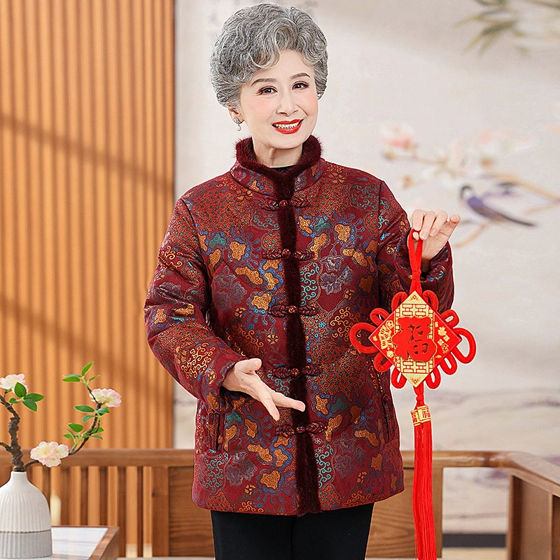 2024 средний и пожилой бабушки женский национальный стандарт 90 белая утка пуховик новая зимняя мама