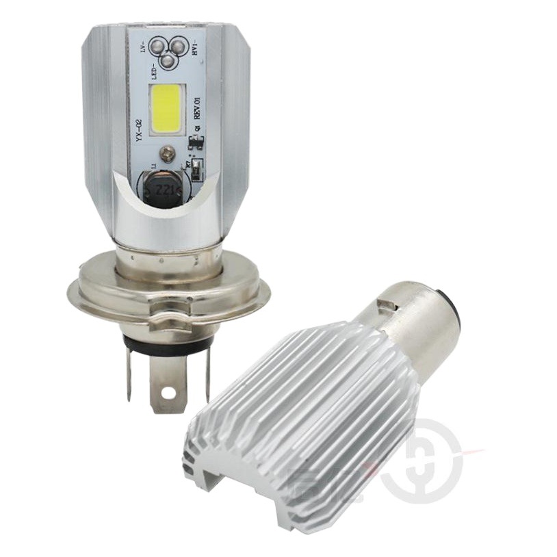 Motocicleta LED faro H4 tres garra lejos cerca de luz arco ventilador en forma H6 doble garra resaltar luz de un solo lado