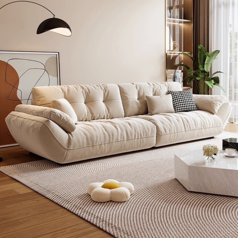 Italian Technology Fabric Cloud Sofa Living Room Small Apartment Modern Simple Super Soft Home Straight Lazy Sofa