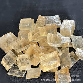 厂家供应天然黄方解石水晶碎石扩香石香薰装饰摆件黄冰洲石原矿