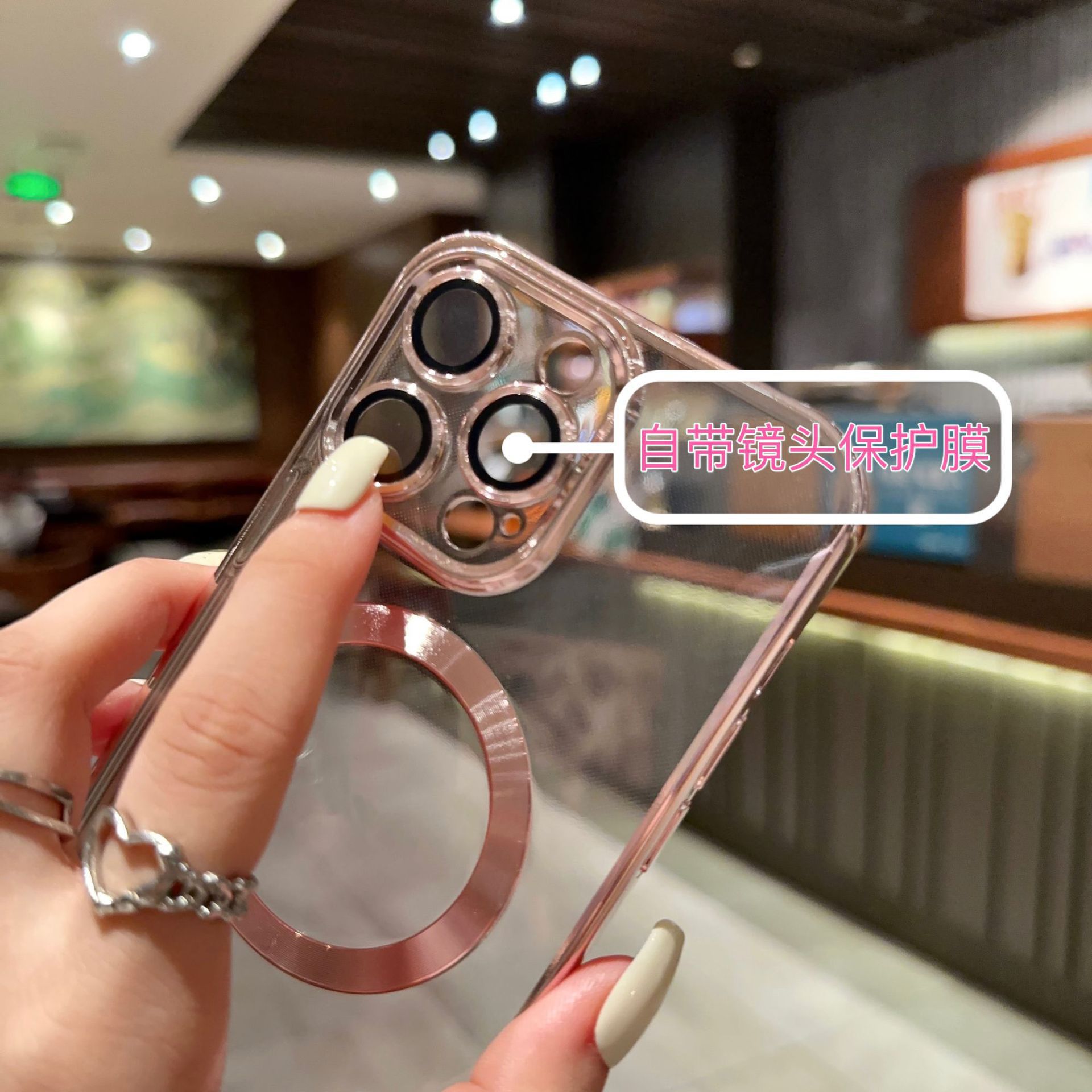 Magnético galvanizado para iPhone17promax caso de teléfono celular transparente película de lente manzana 12 todo incluido caso a prueba de caídas 11