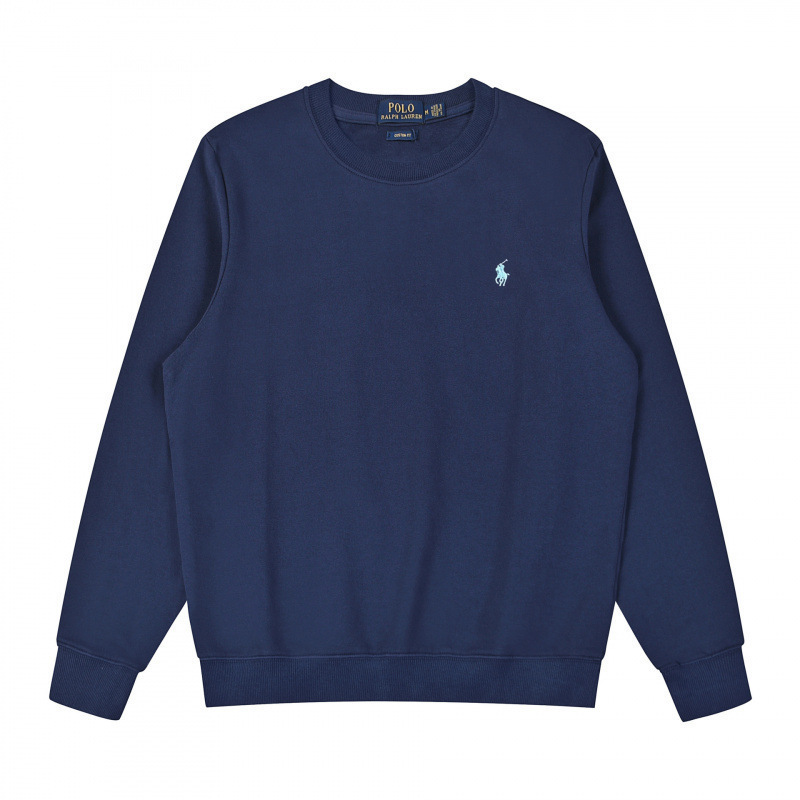 Crew neck royal blue with sky blue logo