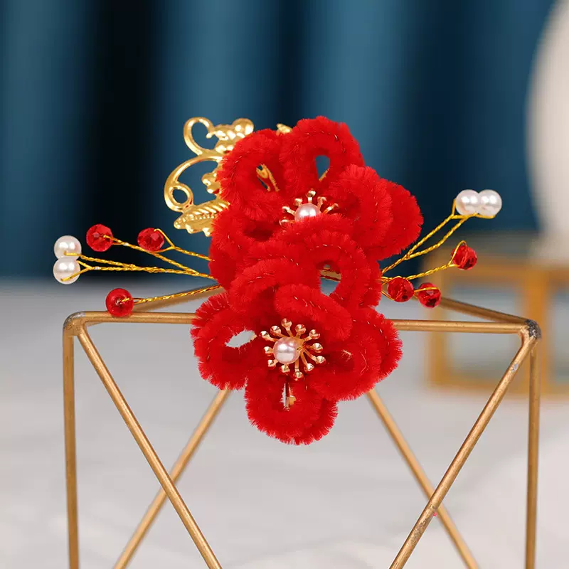 亚马逊ebay2025新款新娘头花 中式婚礼造型古风配饰跨境厂家批发