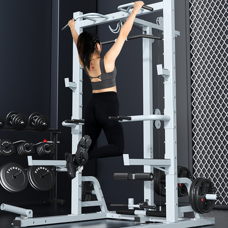 Máquina Smith horizontal empujando pórtico entrenador integral multifuncional comercial de alta posición pull-down squat rack equipo de ejercicios físicos