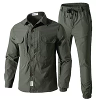 Demi‑season quick‑dry travel shirt jacket set (men), oversize, thin 165–190 sizes