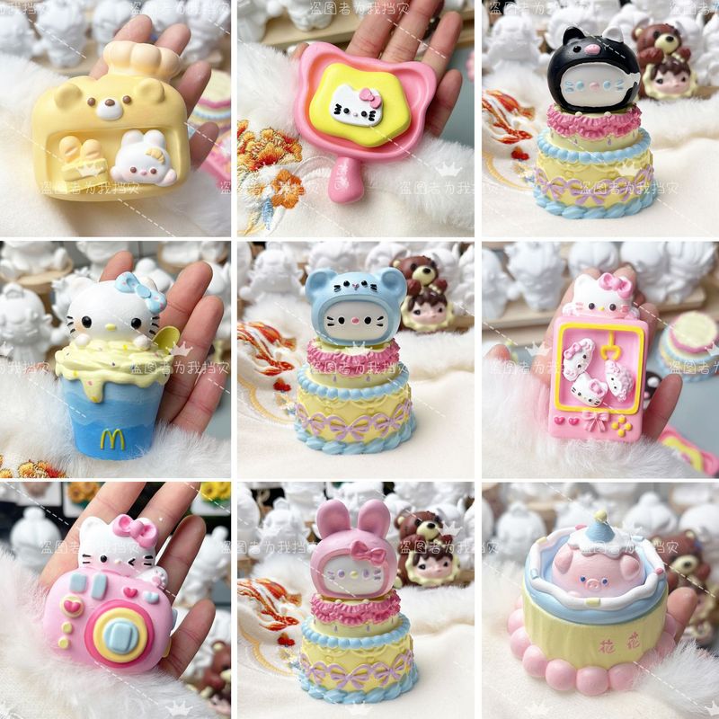 KT Cat Food Play Series Aromatherapy Gypsum Doll White Billet Handmade DIY Graffiti Toy Kindergarten Primary School Prizes