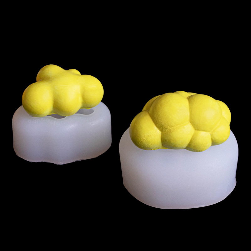 3D nube forma silicona molde fondant chocolate jabón hecho a mano seta nube pastel decoración epoxi herramienta abrasiva