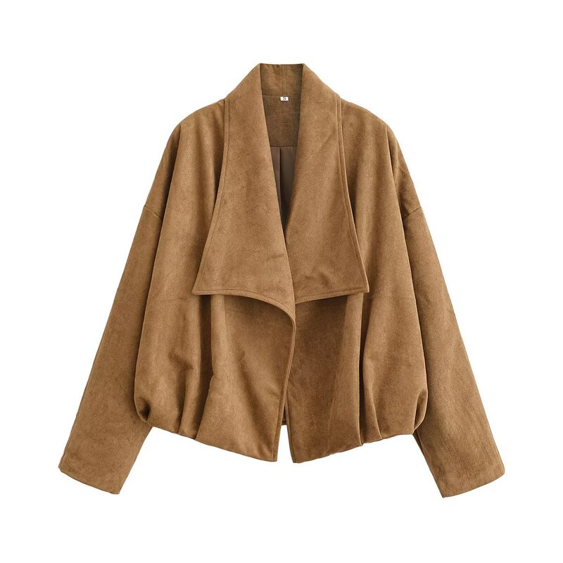 2026 Spring New Product European and American Cross-Border Women's Clothing Velvet Texture Wrap-Around Jacket W09 12047