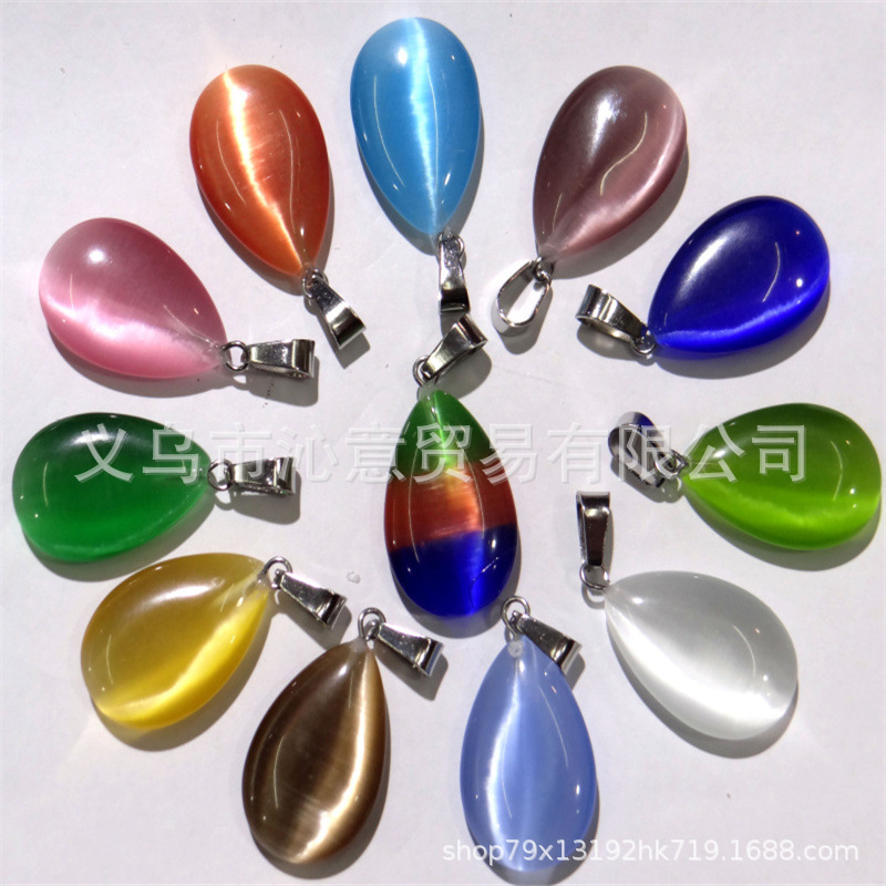 Transfronteriza AliExpress Venta caliente natural cristal ágata gema cristal plano colgante collar pendientes accesorios de la joyería