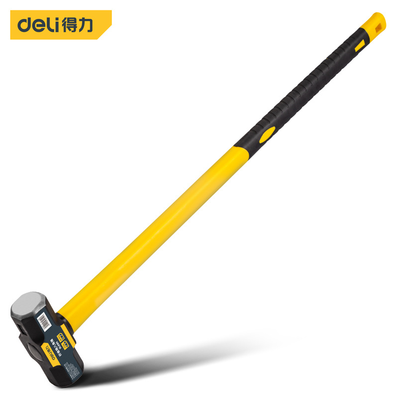 得力工具纤维柄八角锤DL6911砸墙拆墙榔头多功能石工锤铁锤子大锤