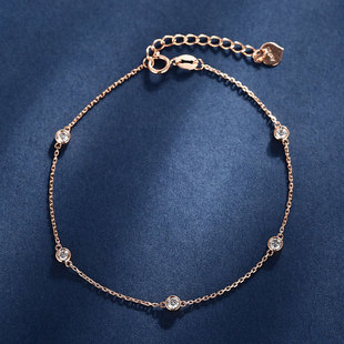 18K gold diamond bracelet women's small fresh simple diamond bracelet with certificate factory wholesale spot