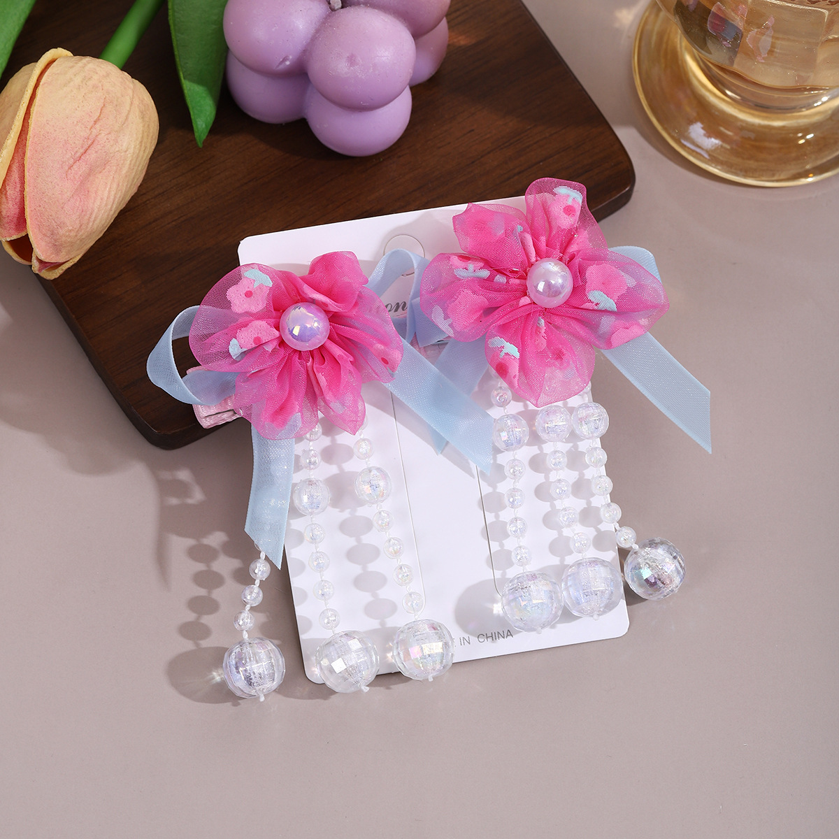 Flor en la cabeza para niños, tocado Hanfu, estilo antiguo, pinza, accesorios para el cabello, estilo chino, niña, flecos, horquilla para niñas image 10