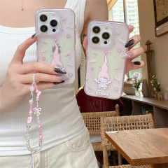 iPhone16 Apple 15ProMax/14 携帯電話ケース 13 女の子に適したファイングリッタースターロングハットエンジェルキティ