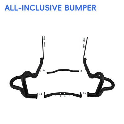 Suitable for Qianjiang Flash 400 crash bars, anti-fall bumpers, foldable backrest, rear rack, side bags, tail rack protection modification parts (Motorcycle bumper) - black-carbon-steel-bumper