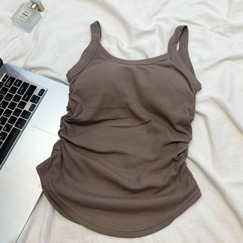 300 catties large size fat temperament with chest pad suspender vest folds slim fit and flesh to make you look slim in autumn and winter inner top