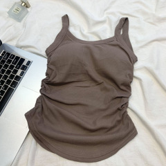 300 catties large size fat temperament with chest pad suspender vest folds slim fit and flesh to make you look slim in autumn and winter inner top