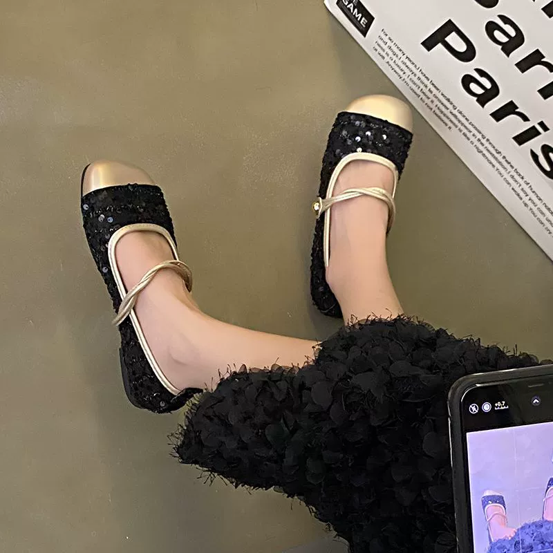 2025 новые весенние балетки, элегантные туфли Мэри Джейн, женские туфли с квадратным носком в стиле "бабушкины туфли", нежный ароматный стиль, изящные вечерние туфли