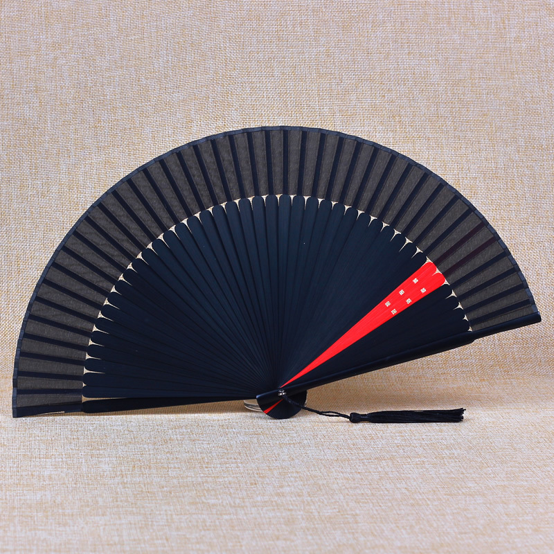 21cm clásico clip de color gran fila ventilador estilo chino hueco color clip Cabeza Verde invierno bambú japonés antiguo estilo plegable ventilador