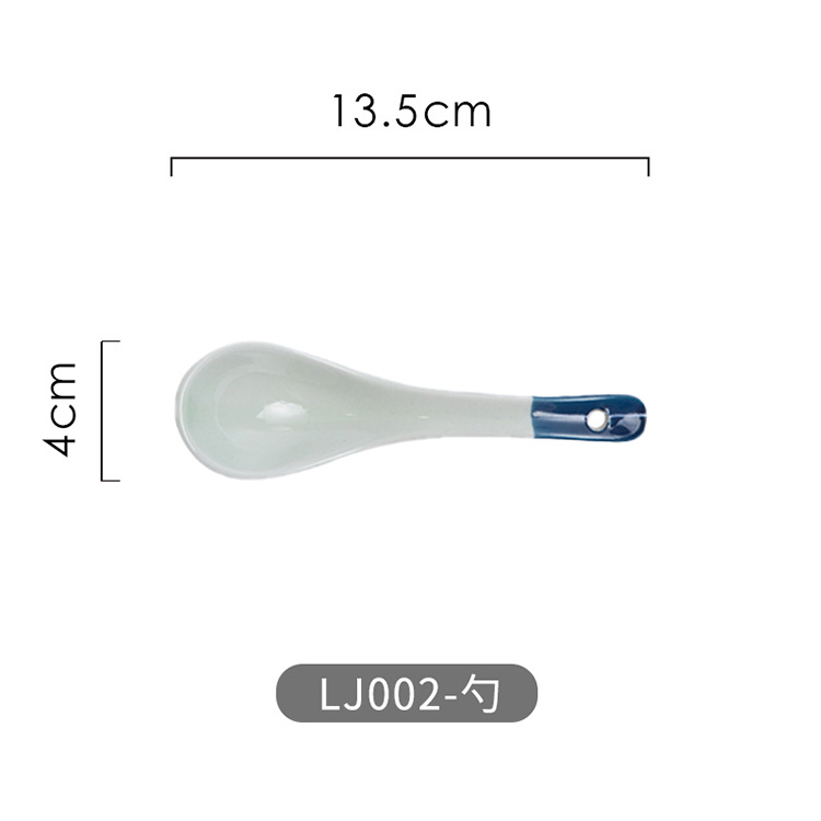 Three-Pointed Japanese-Style Hand-Painted Blue And White Porcelain Household Dessert Eating Internet-Famous Ceramic_voghion.com