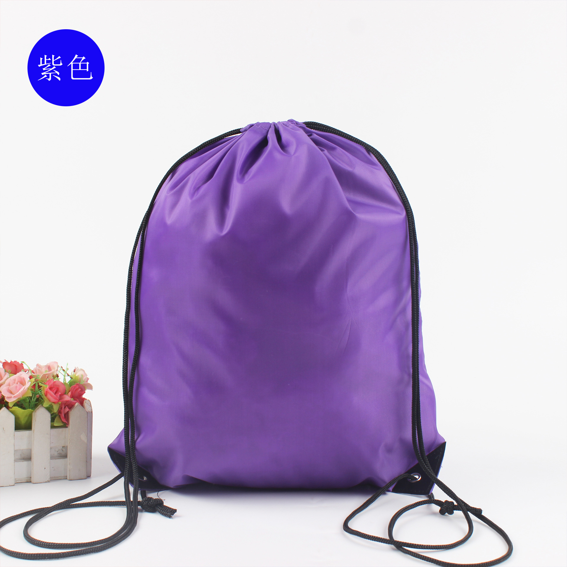Fábrica directa 210D poliéster mochila con cordón mochila almacenamiento con cordón bolsa nylon publicidad bolsa logo image 14