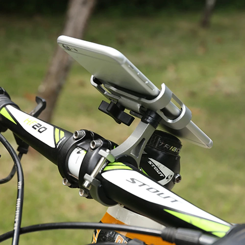 Bicycle Phone Holder Mount, Aluminum Alloy, 360° Rotation & Secure Clip, Fits Bikes/E-Bikes