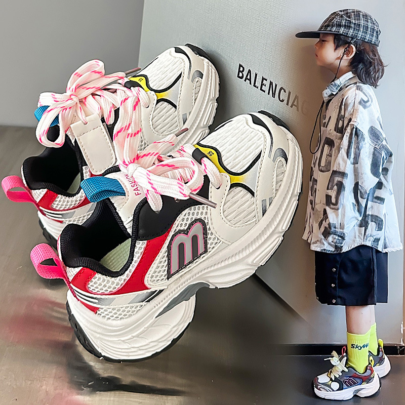 Girls' Sneakers 2025 Autumn New Boys' Dad Shoes Casual Versatile Big Kids Double Mesh Children's Shoes