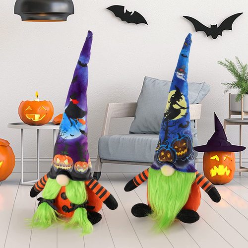 Cross-border new Halloween glowing party props ghost festival fabric lighting children's day faceless doll decoration display