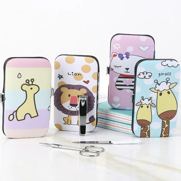 Fresh cartoon nail clippers suit 7-piece set household beauty manicure tools student gift nail clippers suit