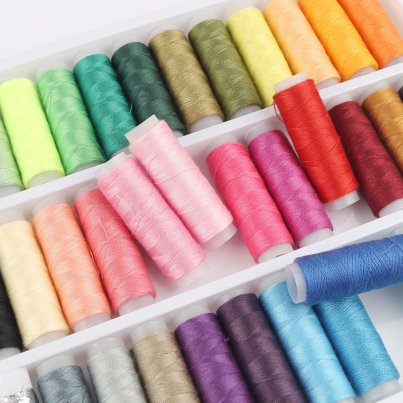 39色缝纫线套装手缝线衣服缝衣针线DIY手工用线彩色缝纫机盒装