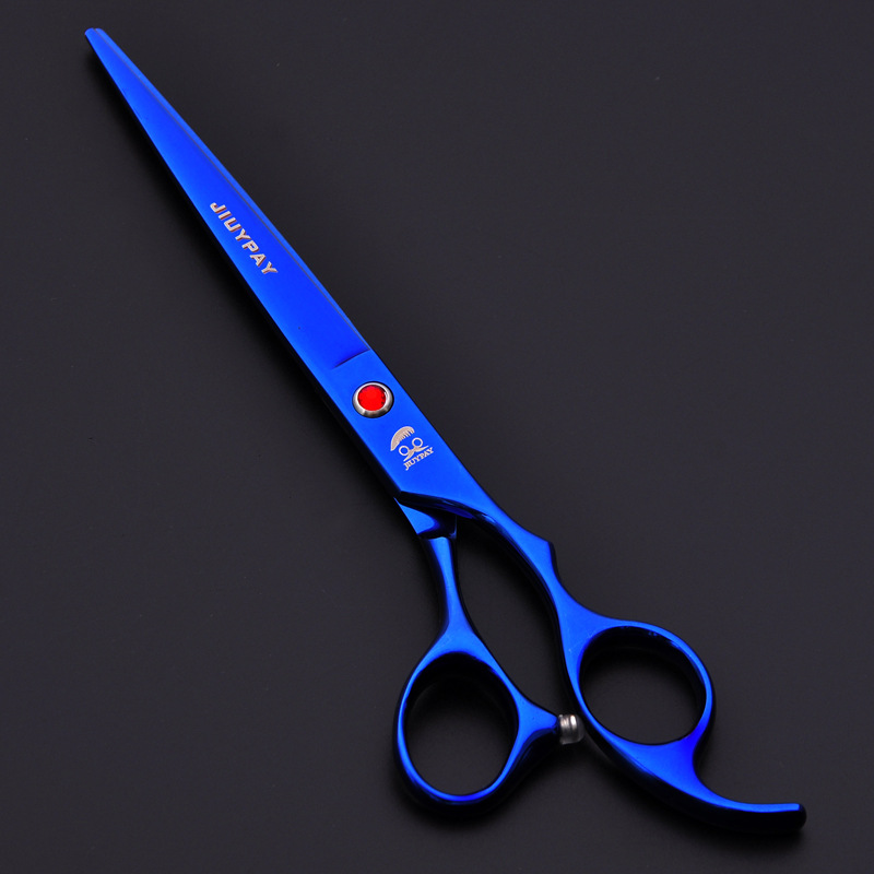 Tijeras para mascotas de acero inoxidable directas de fábrica Tijeras planas de 7 pulgadas Tijeras de pelo de perro Tienda de mascotas Tijeras de corte de pelo especiales