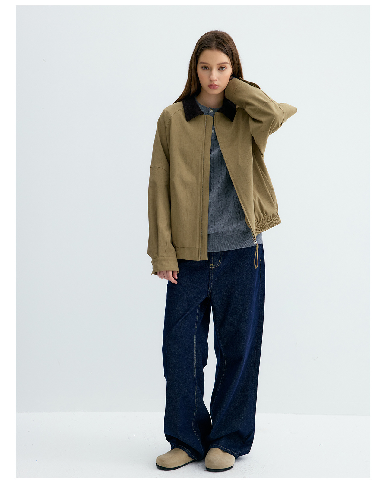 UNF Loose Barn Style Zip Jacket