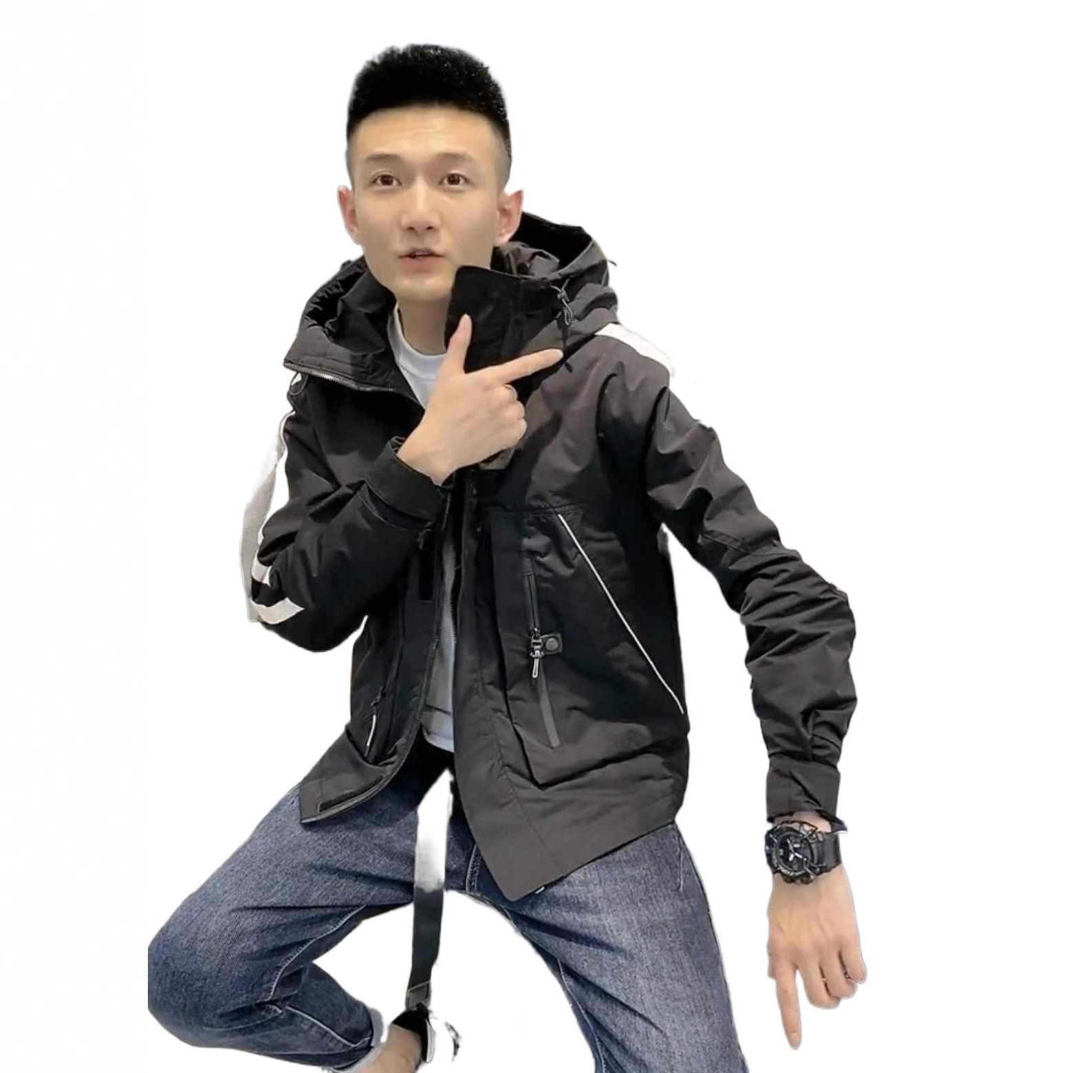 ActiveGo Spring Autumn Winter New Jacket Hooded Windbreaker Trendy Brand Casual Clothing Men's Coat Top Men_voghion.com