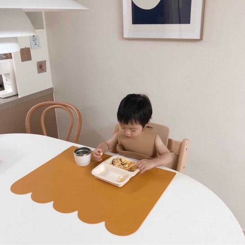 Ins style cream children's leather washable placemat study table mat high appearance simple style home decoration